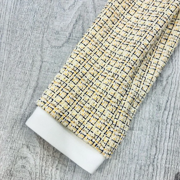 NWT Zara Textured Cropped Tweed Gold Blazer Jacket Small - Picture 7 of 10